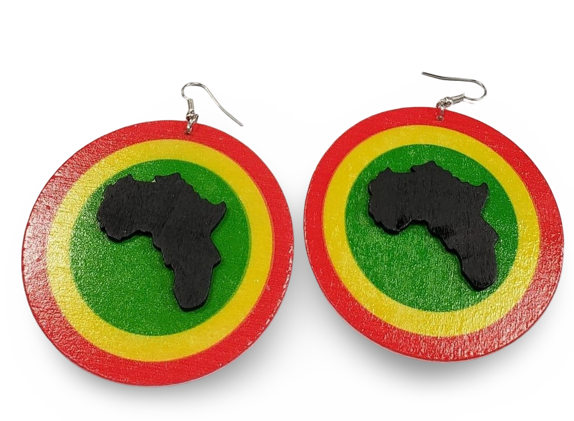 AFRICA wooden earrings - Rasta