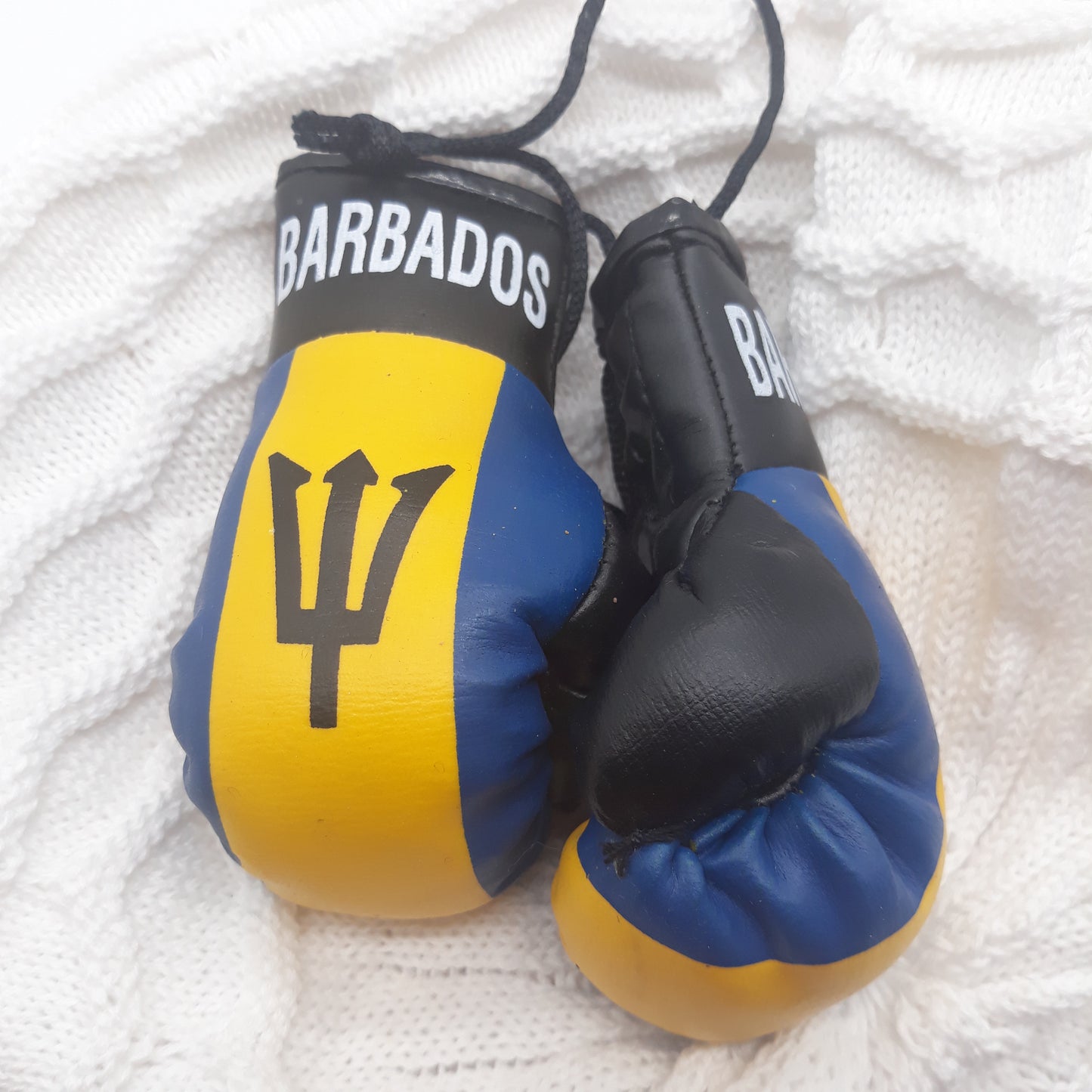 Small Caribbean flag boxing gloves for car