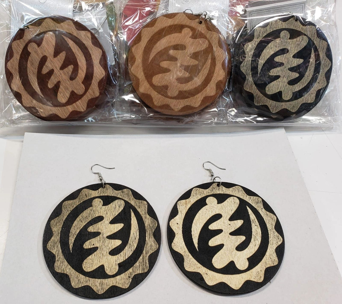 GYE NYAME wooden earrings