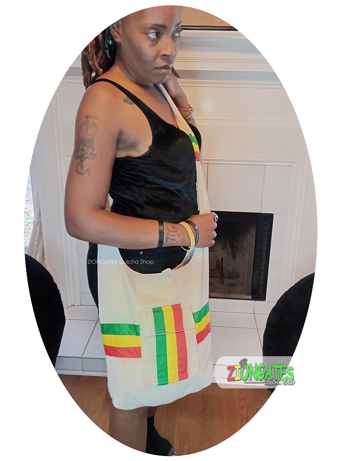 Beige Rasta shoulder bag - Hobo Bag - Cross Body Bag