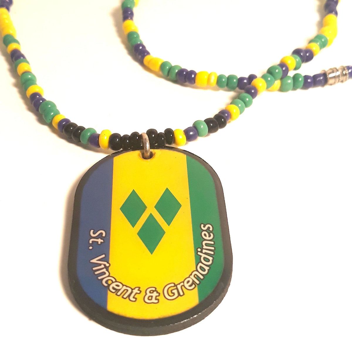 Beaded SA Flag Necklace, Gcebeshe