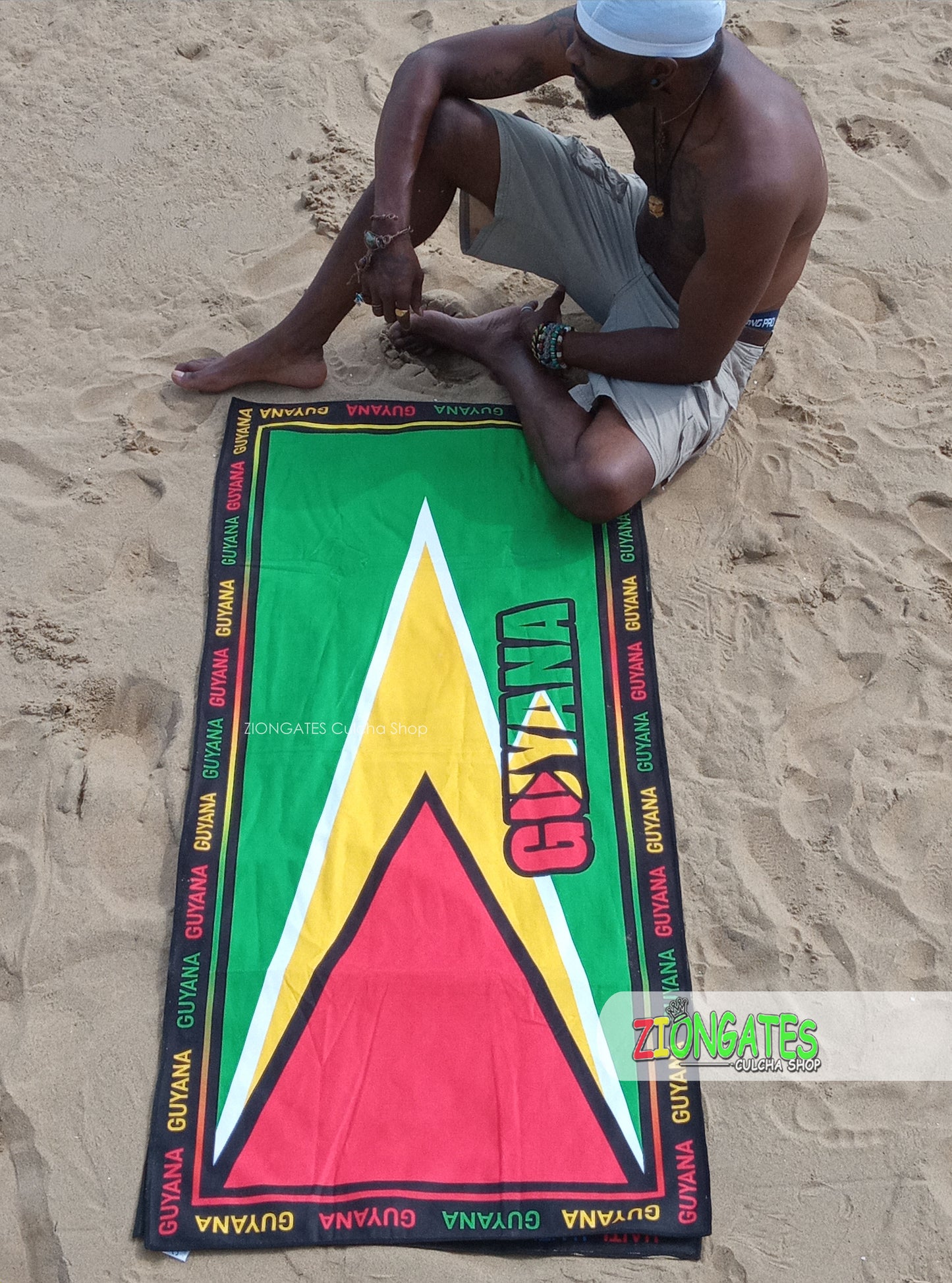 Large Guyana Beach Towel - Fete - J'ouvert - Carnival - Beach - Pool - Cruise