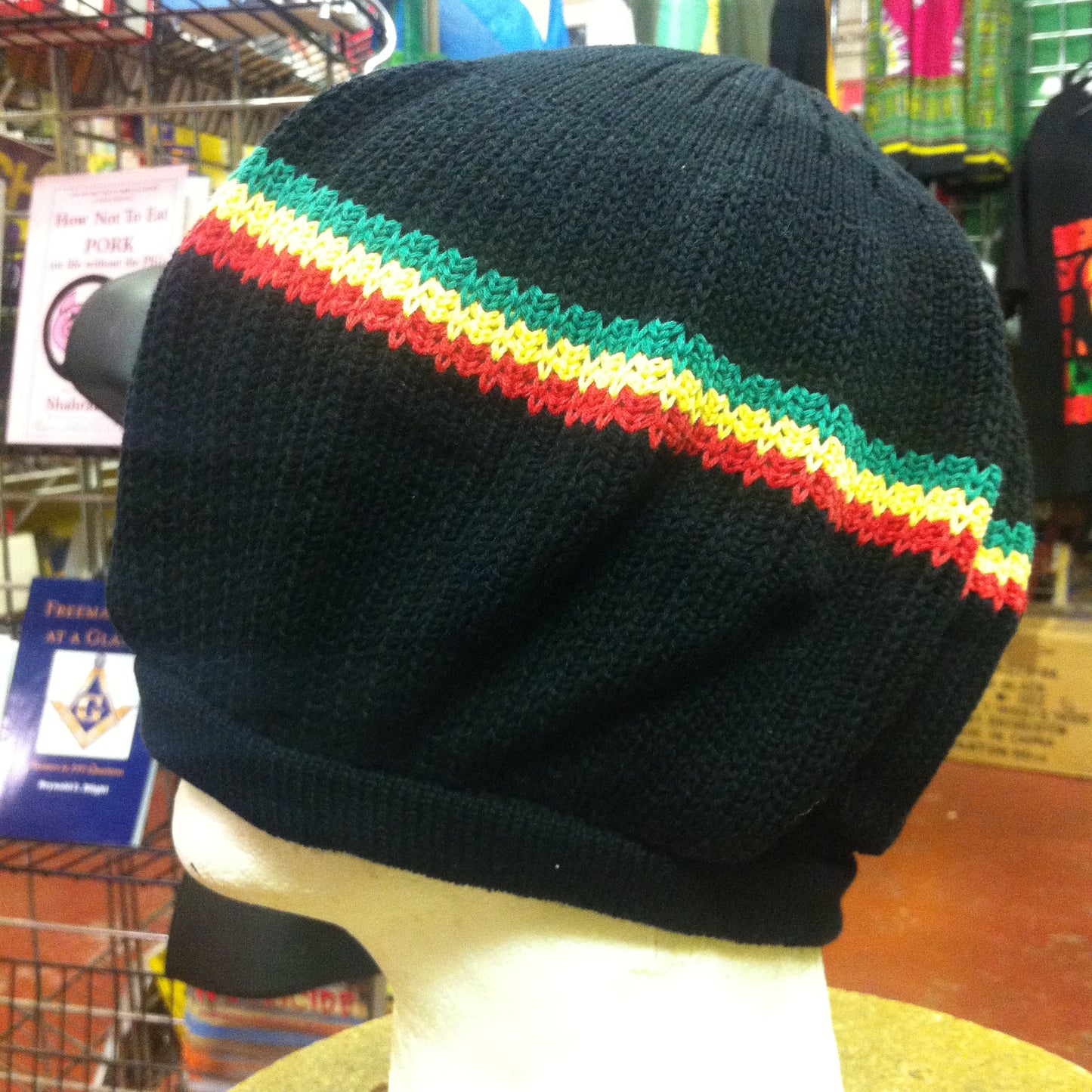 rh005 Medium Rastafarian Crowns RYG stripe - Brown - Navy - Beige - White - Black