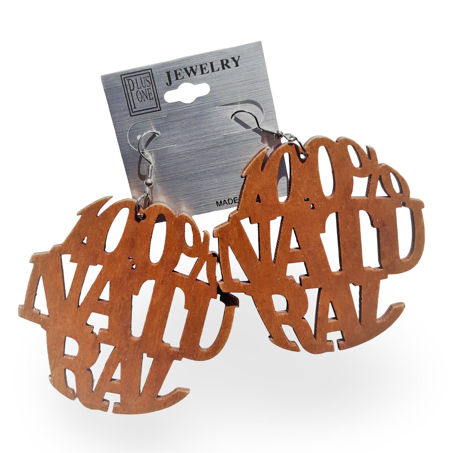 100% NATURAL wooden earrings