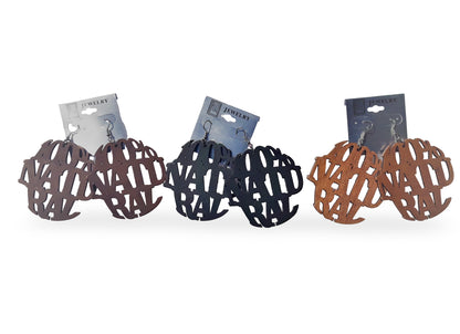 100% NATURAL wooden earrings