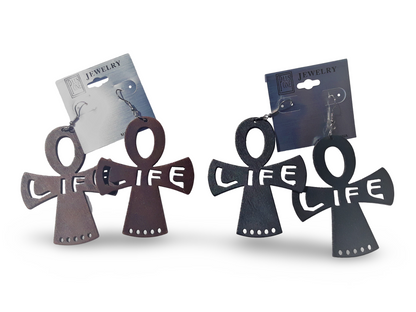 ANKH wooden earrings - afrocentric earrings