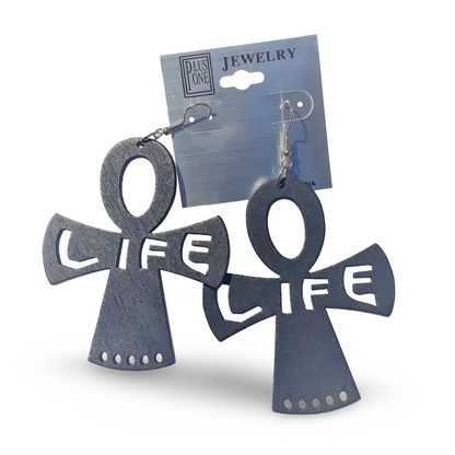 ANKH wooden earrings - afrocentric earrings