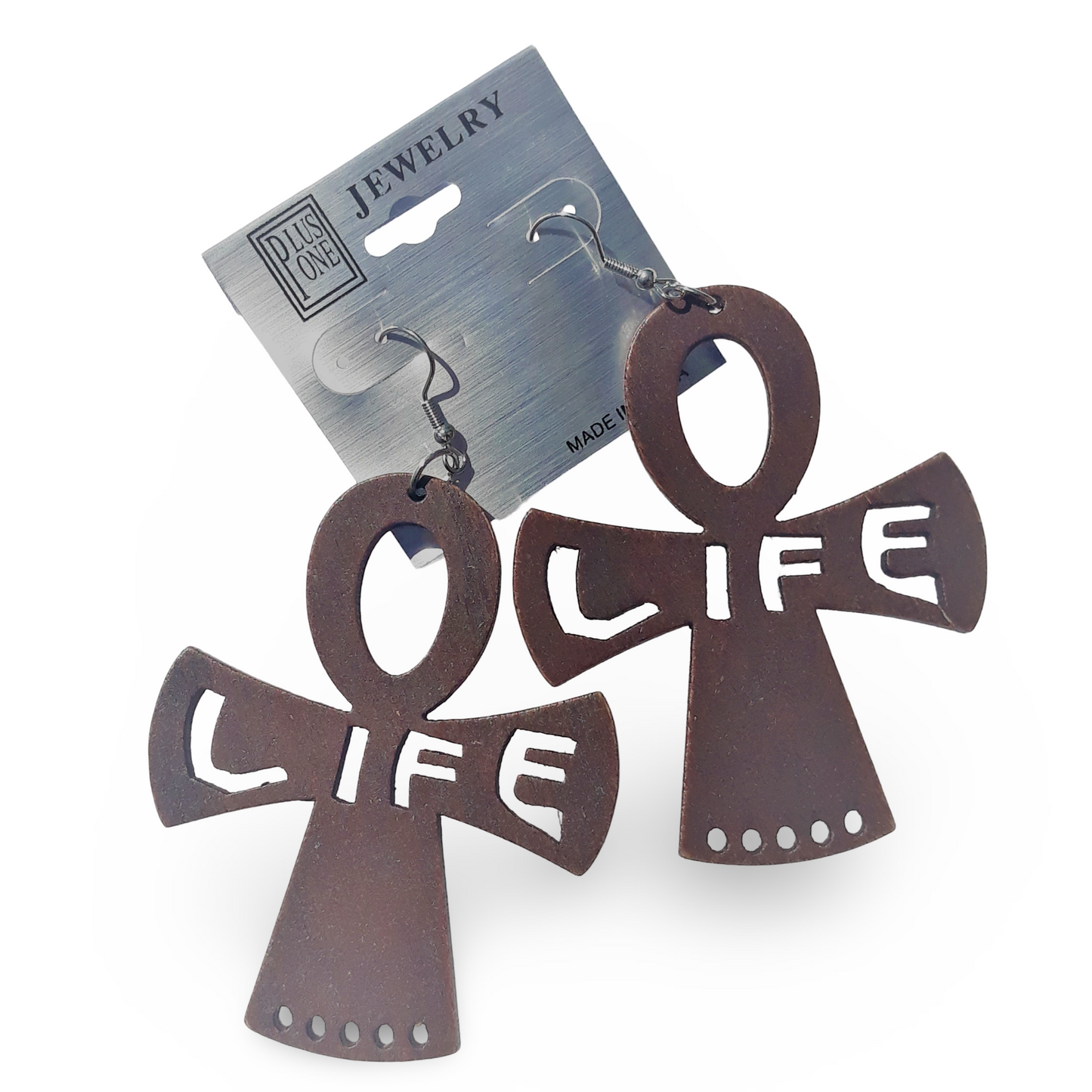 ANKH wooden earrings - afrocentric earrings