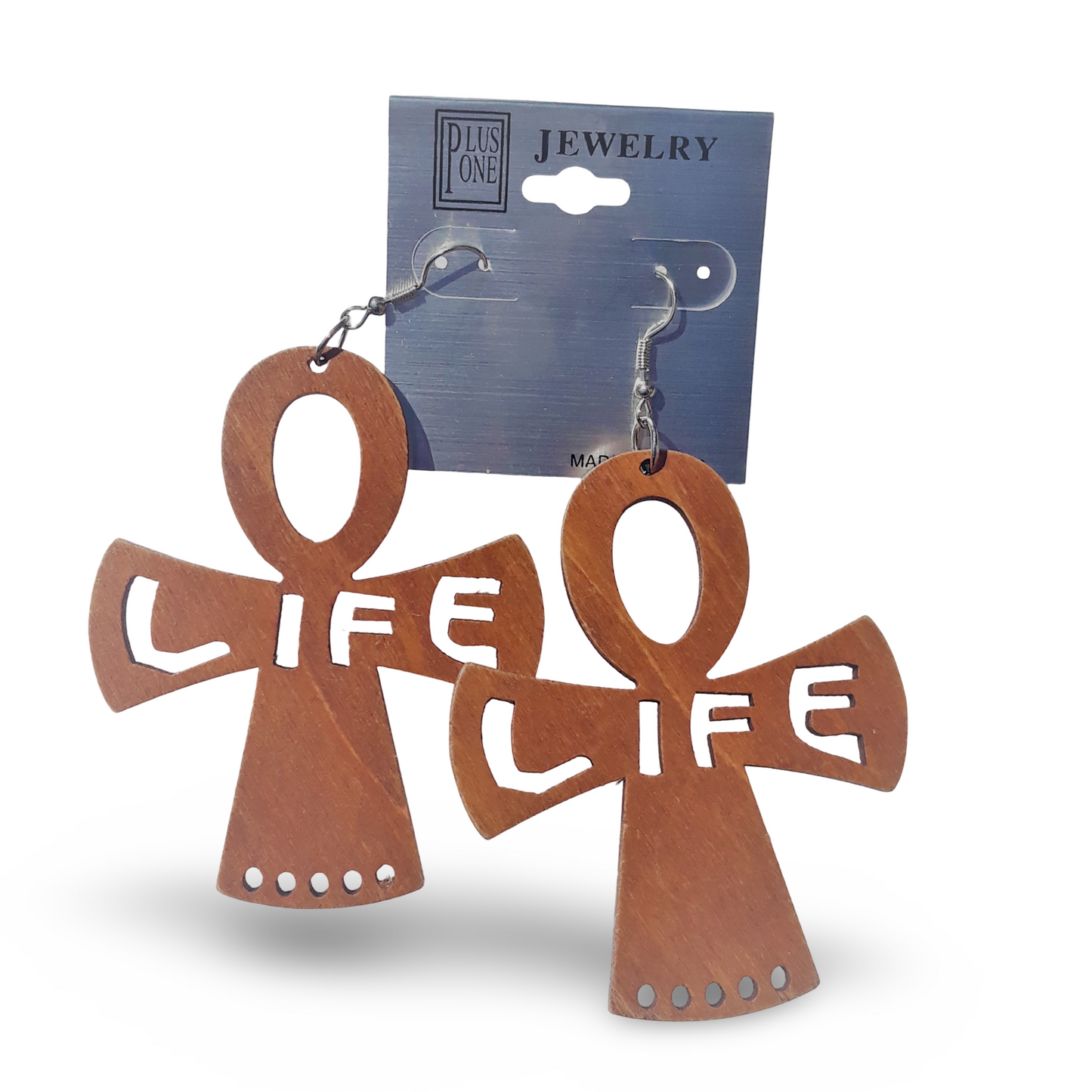 ANKH wooden earrings - afrocentric earrings