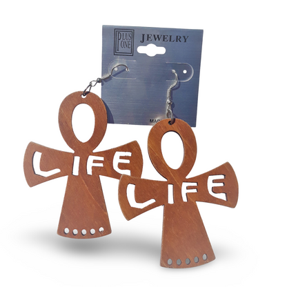 ANKH wooden earrings - afrocentric earrings
