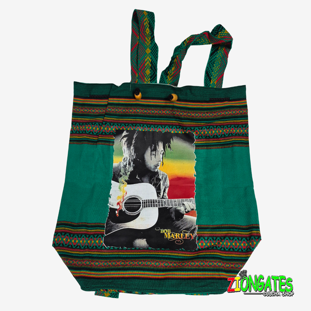 Bob Marley Backpack – Rasta Drawstring Bag Made in Peru