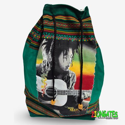 Bob Marley Backpack – Rasta Drawstring Bag Made in Peru