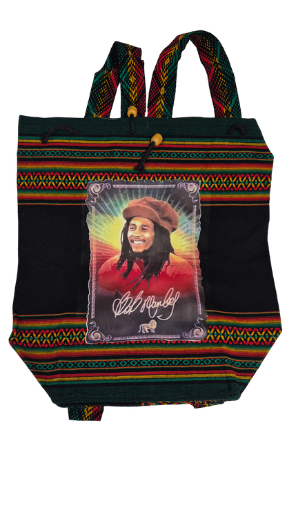 Bob Marley Rasta Backpack – Drawstring Bag | Made in Peru