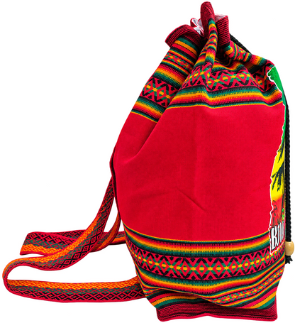 Bob Marley Rasta Backpack – Red Reggae Drawstring Bag