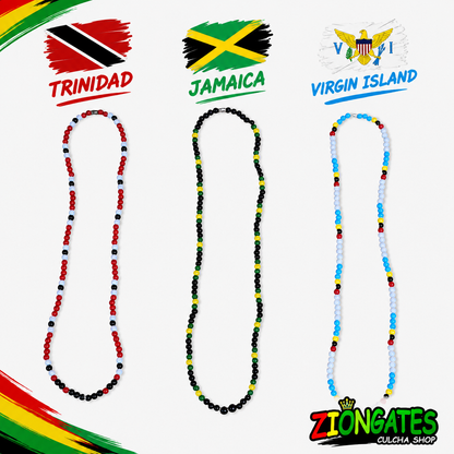 Caribbean Flag Beaded Necklace – Trinidad, Jamaica & U.S. Virgin Islands