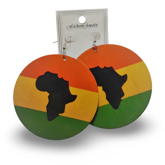 AFRICA wooden earrings - Rasta