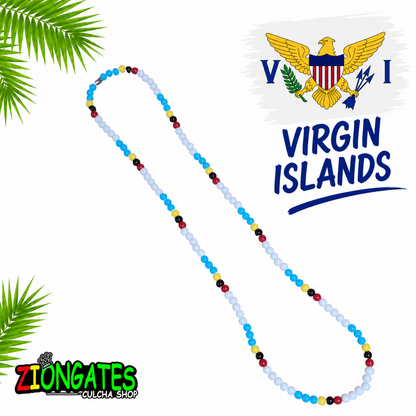 Caribbean Flag Beaded Necklace – Trinidad, Jamaica & U.S. Virgin Islands
