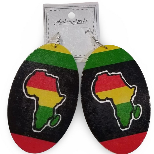 AFRICA wooden earrings - Rasta
