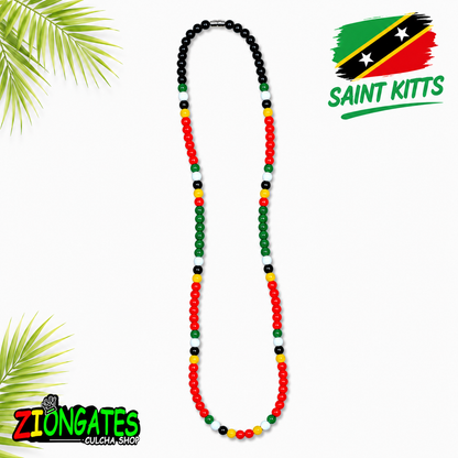 Caribbean Flag Beaded Necklace – St. Lucia, St. Kitts & Nevis, St. Vincent