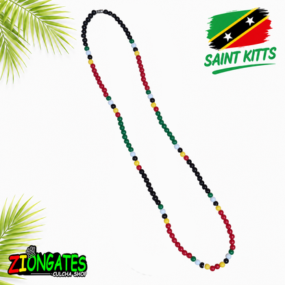 Caribbean Flag Beaded Necklace – St. Lucia, St. Kitts & Nevis, St. Vincent