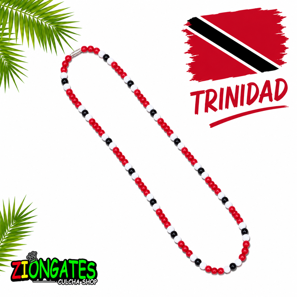 Caribbean Flag Beaded Necklace – Trinidad, Jamaica & U.S. Virgin Islands