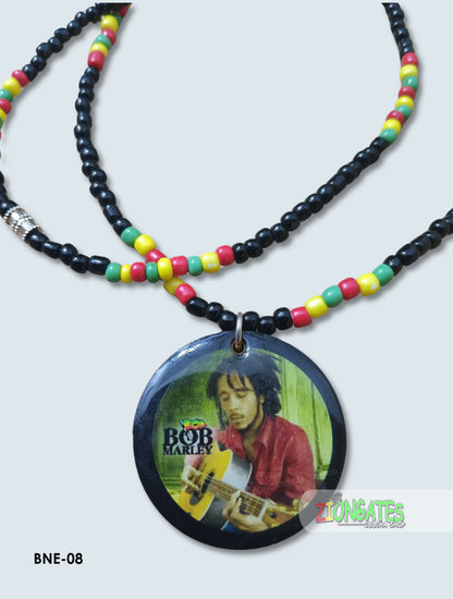 Bob Marley Beaded Necklaces - Red Yellow and Green Rasta chain