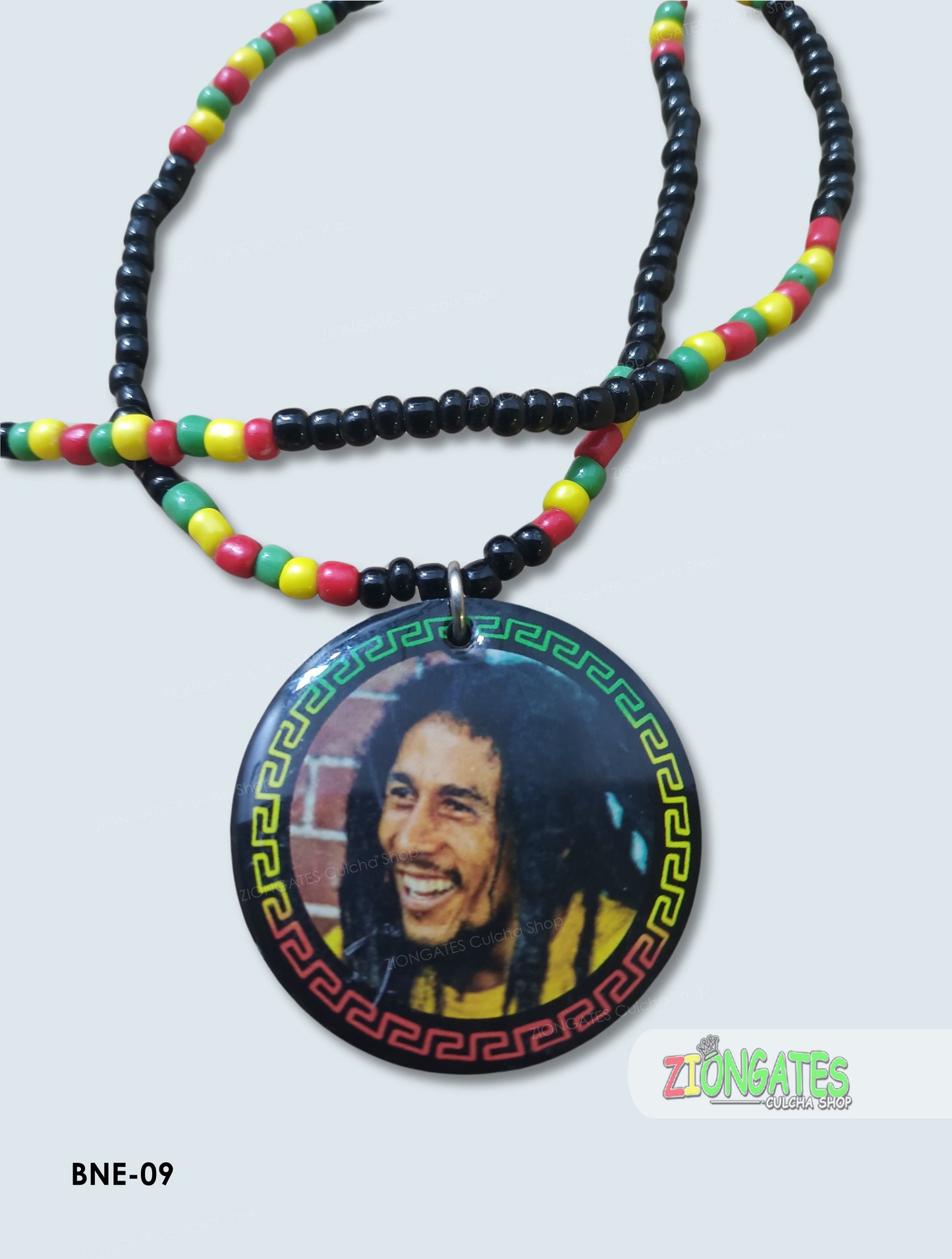 Bob Marley Beaded Necklaces - Red Yellow and Green Rasta chain