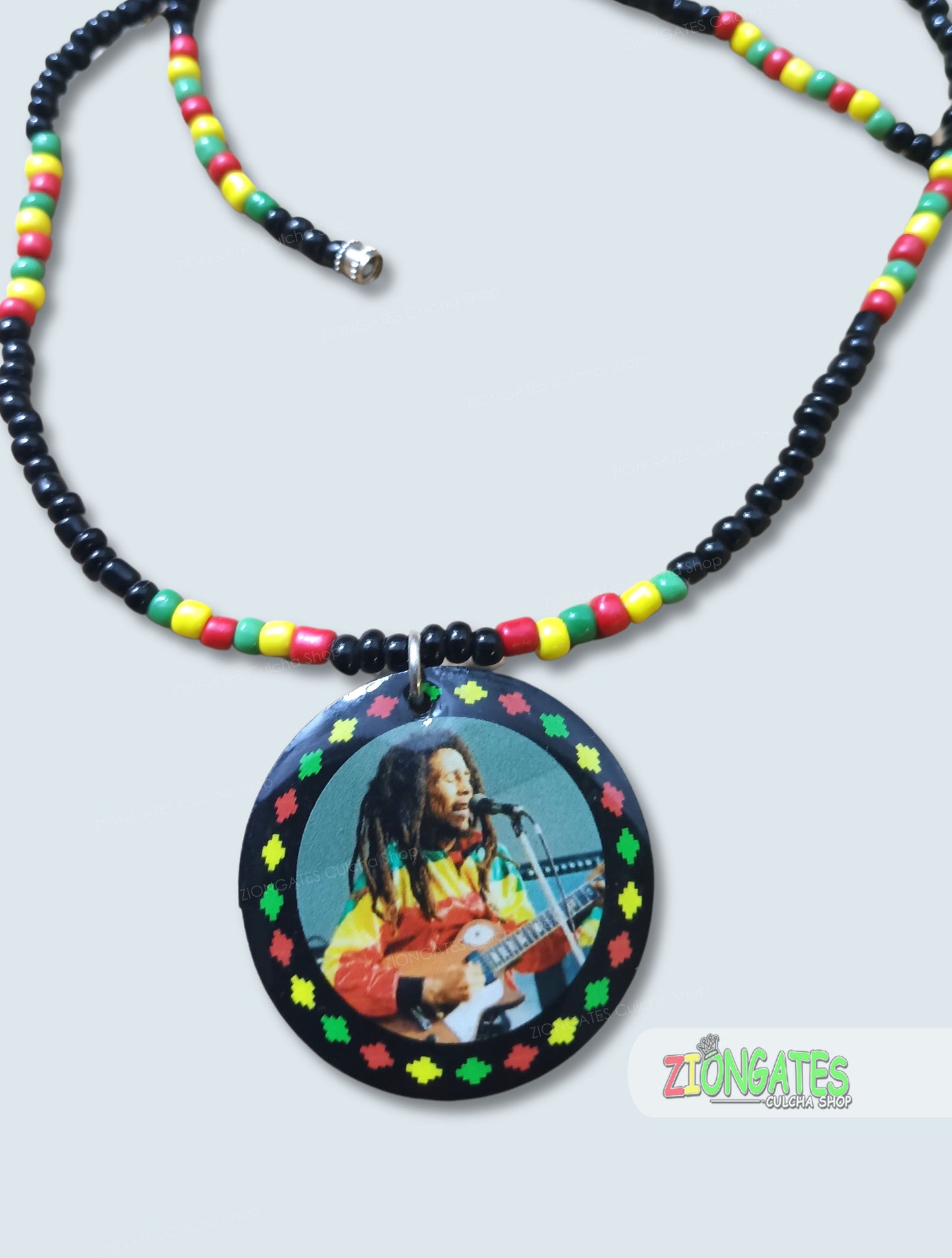 Bob Marley Beaded Necklaces - Red Yellow and Green Rasta chain