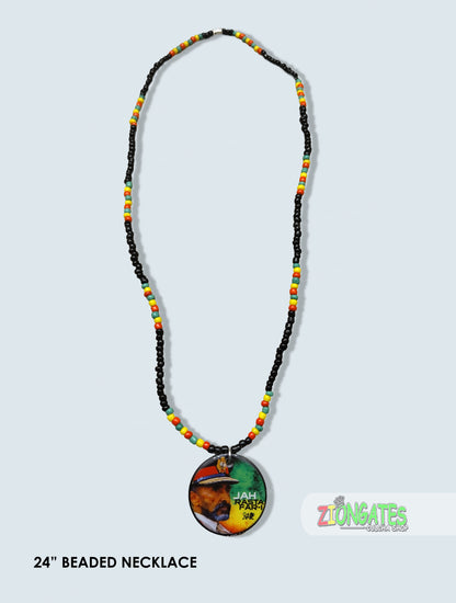 Bob Marley Beaded Necklaces - Red Yellow and Green Rasta chain