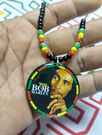 Bob Marley Beaded Necklaces - Red Yellow and Green Rasta chain