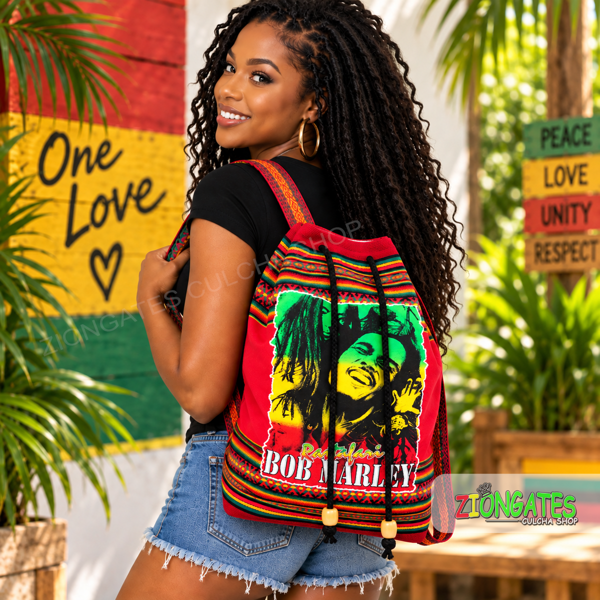 Bob Marley Rasta Backpack – Jamaican Reggae Bag