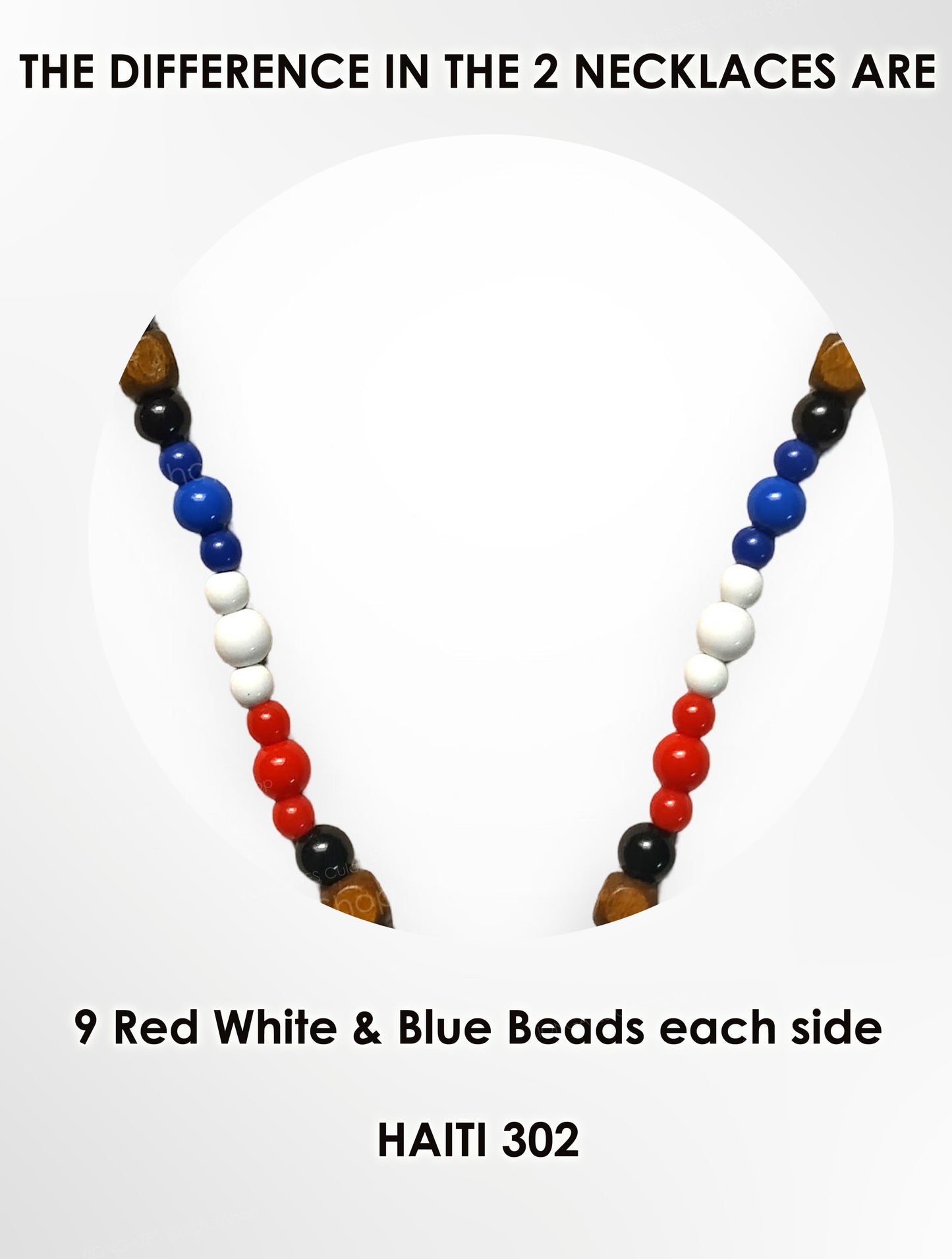 Haiti Flag Beaded Necklace - Large Haitian Pendant