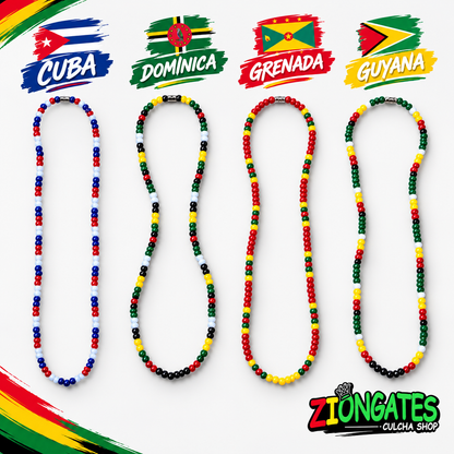 Caribbean Flag Beaded Necklace – Cuba, Dominica, Grenada, Guyana