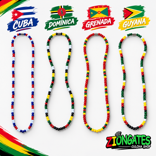 Caribbean Flag Beaded Necklace – Cuba, Dominica, Grenada, Guyana