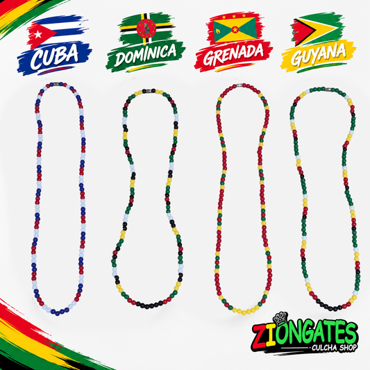 Caribbean Flag Beaded Necklace – Cuba, Dominica, Grenada, Guyana