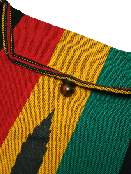 Large Black Rasta Shoulder Bag - Ganja Crossbody Bag - Red Yellow & Green