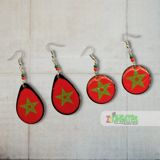 Moorish Flag Earrings - Morocco - Moors