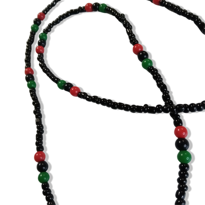 Marcus Garvey Beaded Necklaces -  Pan African - Red Black and Green - RBG