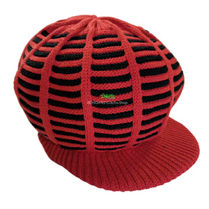 RH039-1BR Small Black Red Rasta Dreadlocks cap