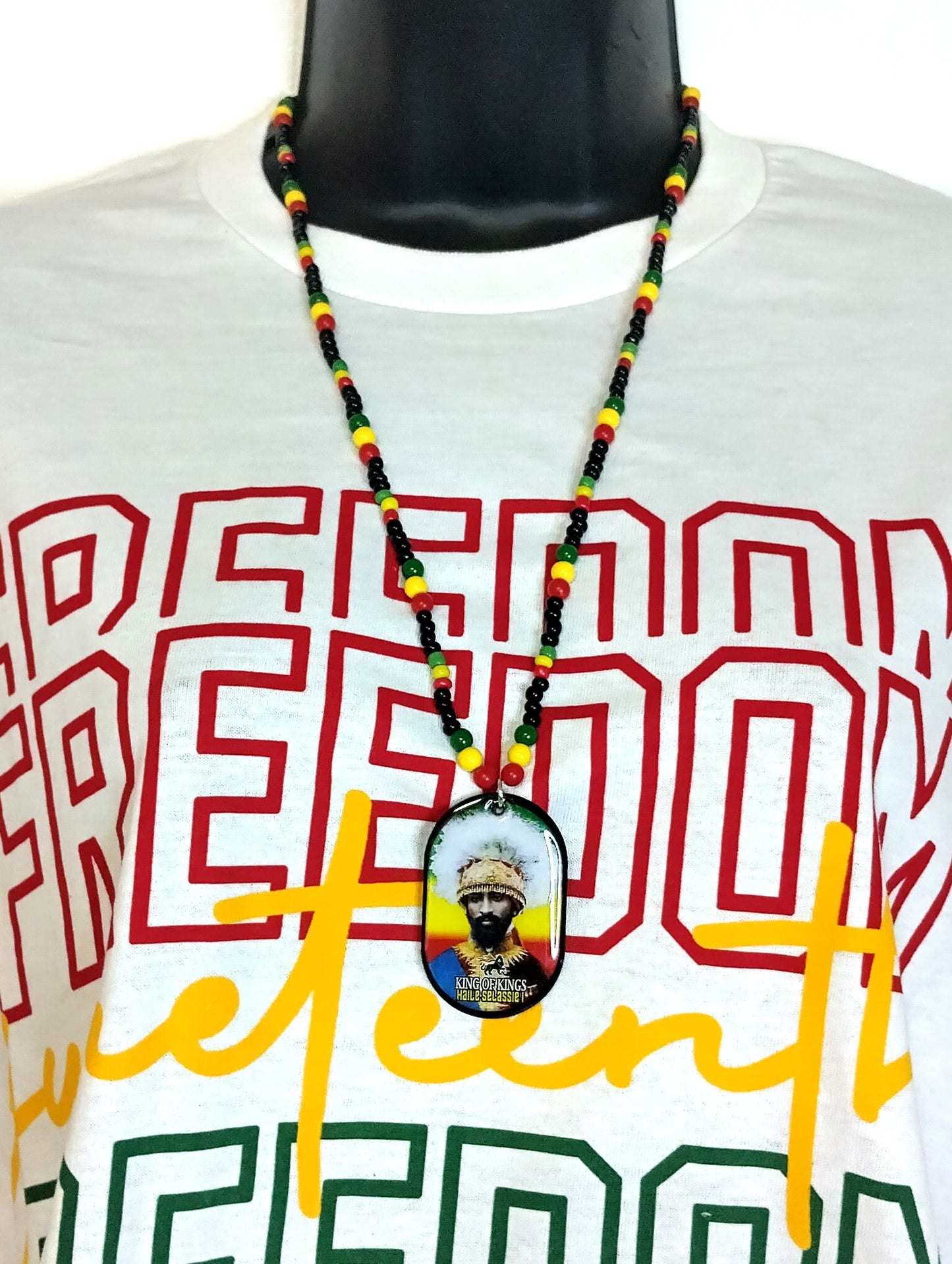 Haile Selassie Beaded Necklaces - Rasta Chain