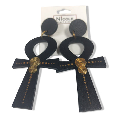 ANKH wooden earrings - afrocentric earrings
