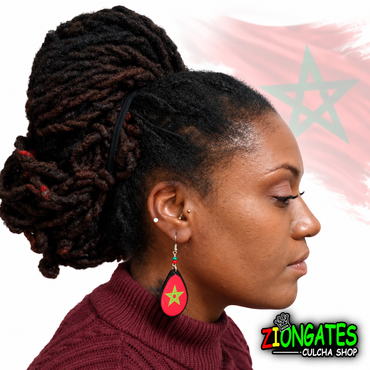 Moorish Flag Earrings - Morocco - Moors