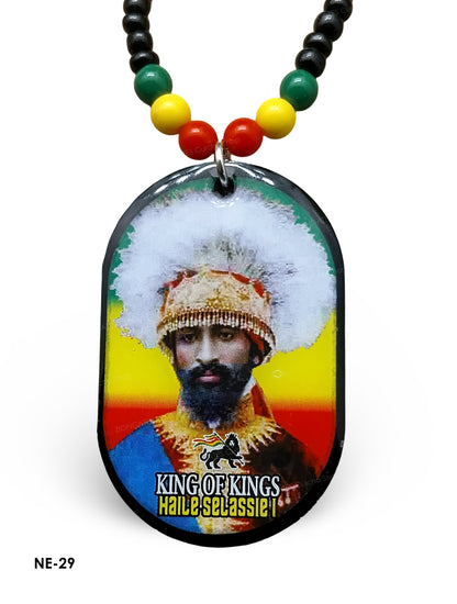 Haile Selassie Beaded Necklaces - Rasta Chain