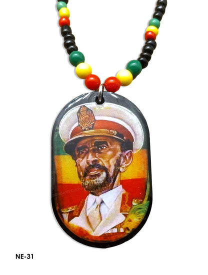 Haile Selassie Beaded Necklaces - Rasta Chain