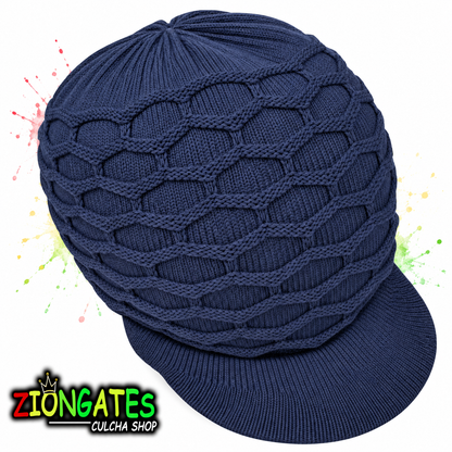 Large NAVY BLUE Rastafarian Crown AKA rasta hats tams dread caps RH020-7