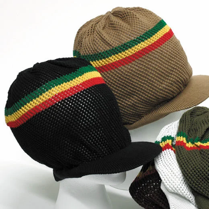 Large MESH Rastafarian Crown - Beige - Black - White - Navy Blue - Brown - Grey RH035