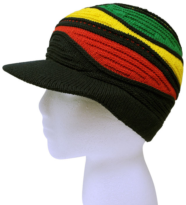 Black Baseball Style Rasta hats - dread locks cap - RH059-1BB