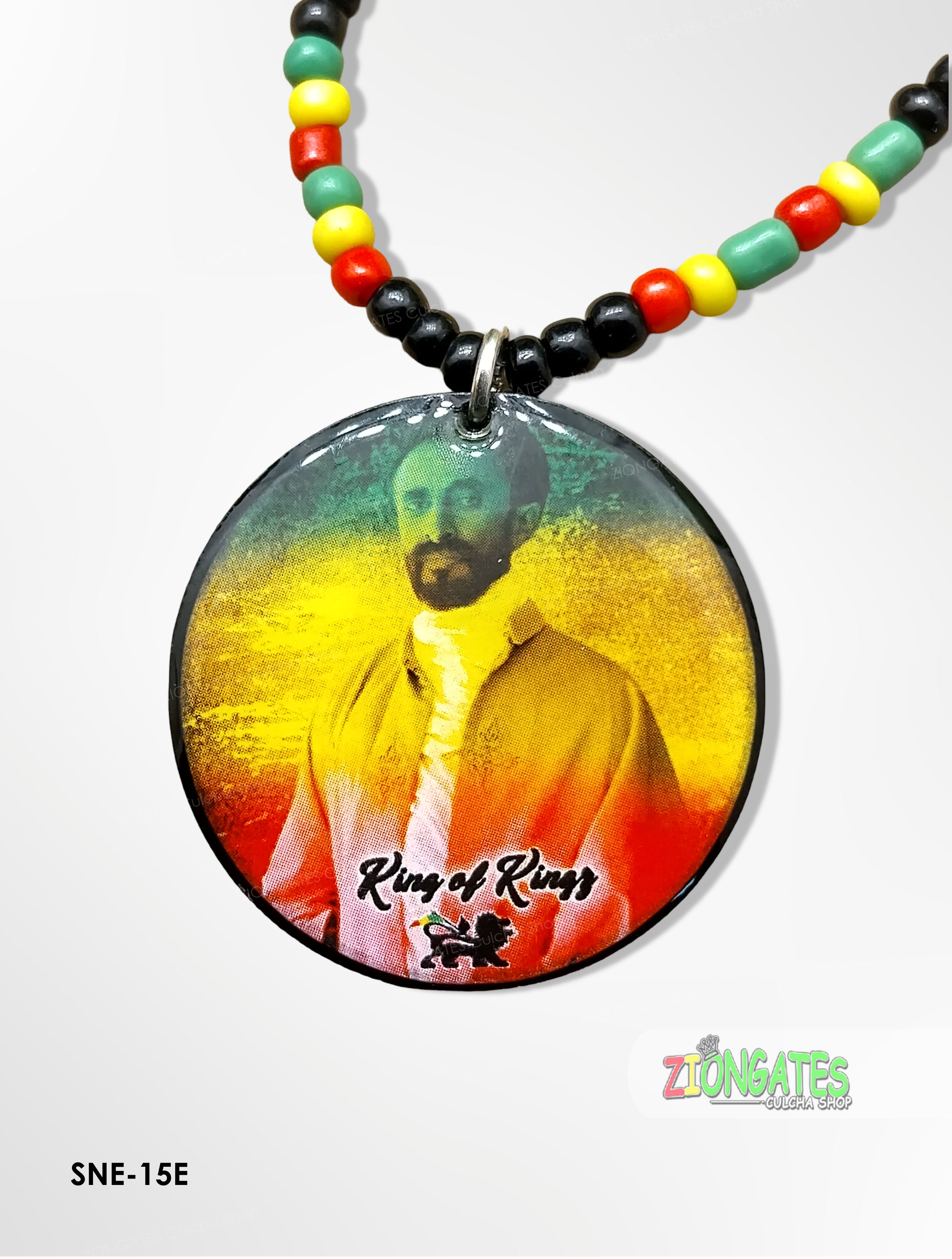 Selassie Bead Necklaces - Red Yellow and Green Rasta Beaded chain
