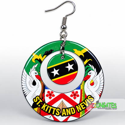 St. Kitts & Nevis Flag Earrings – 2-Inch Earrings