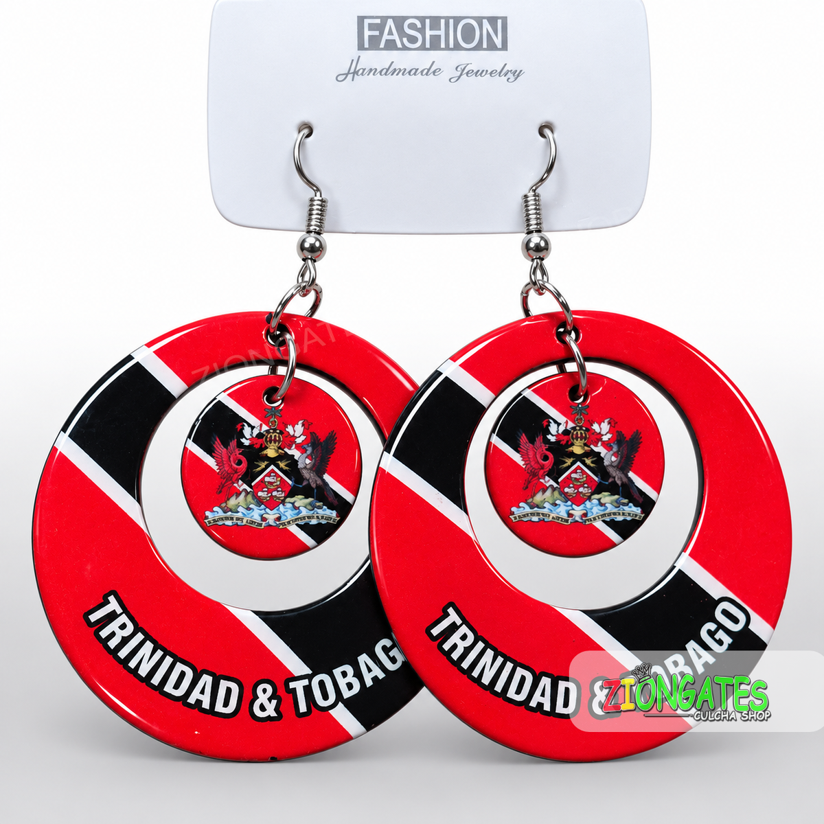 Trinidad & Tobago Flag Earrings – 2-Inch Statement Earrings